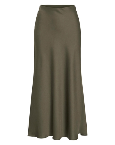 Vila - Ellette Long Nederdel - Dusty Olive